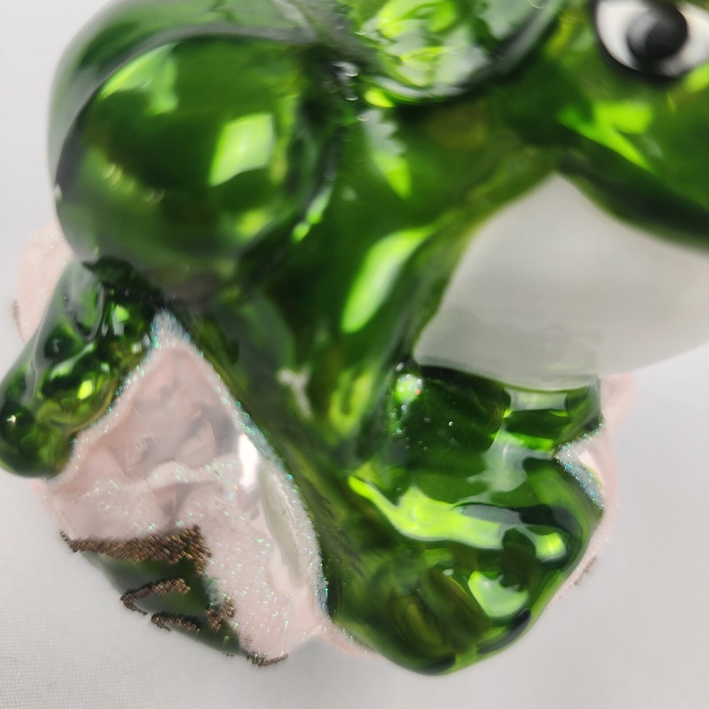 Vintage Pier 1 Blown Glass Bejeweled Noble Frog Ornament King of Throne Prince - Picture 7 of 7